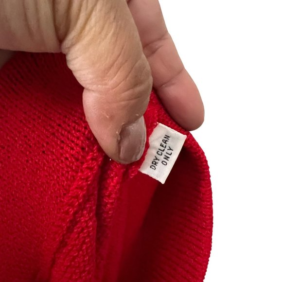 St John Womens Red Santana Knit Career Pencil Pull On Skirt Size 6 - Picture 2 of 4